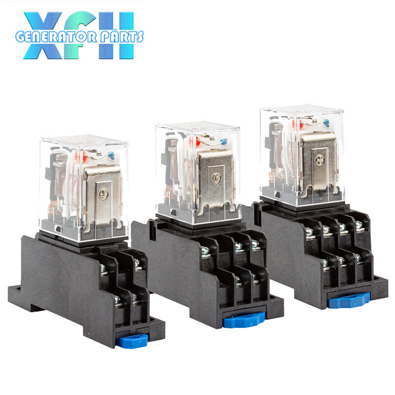 Chint Small Electromagnetic Intermediate Relay AC 220V DC 12V DC 24V 8 Pin 11 Pin 14 Pin Relay Kit Equipped with Three-phase Relay Socket