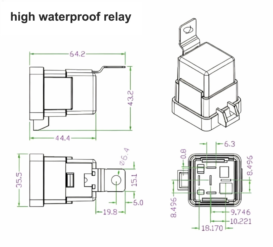 40A  80A 4 pin / 5 pin 12V / 24V Socket NO/NC Waterproof Automotive Relay for Headlight Air Conditioner Fan & Horn