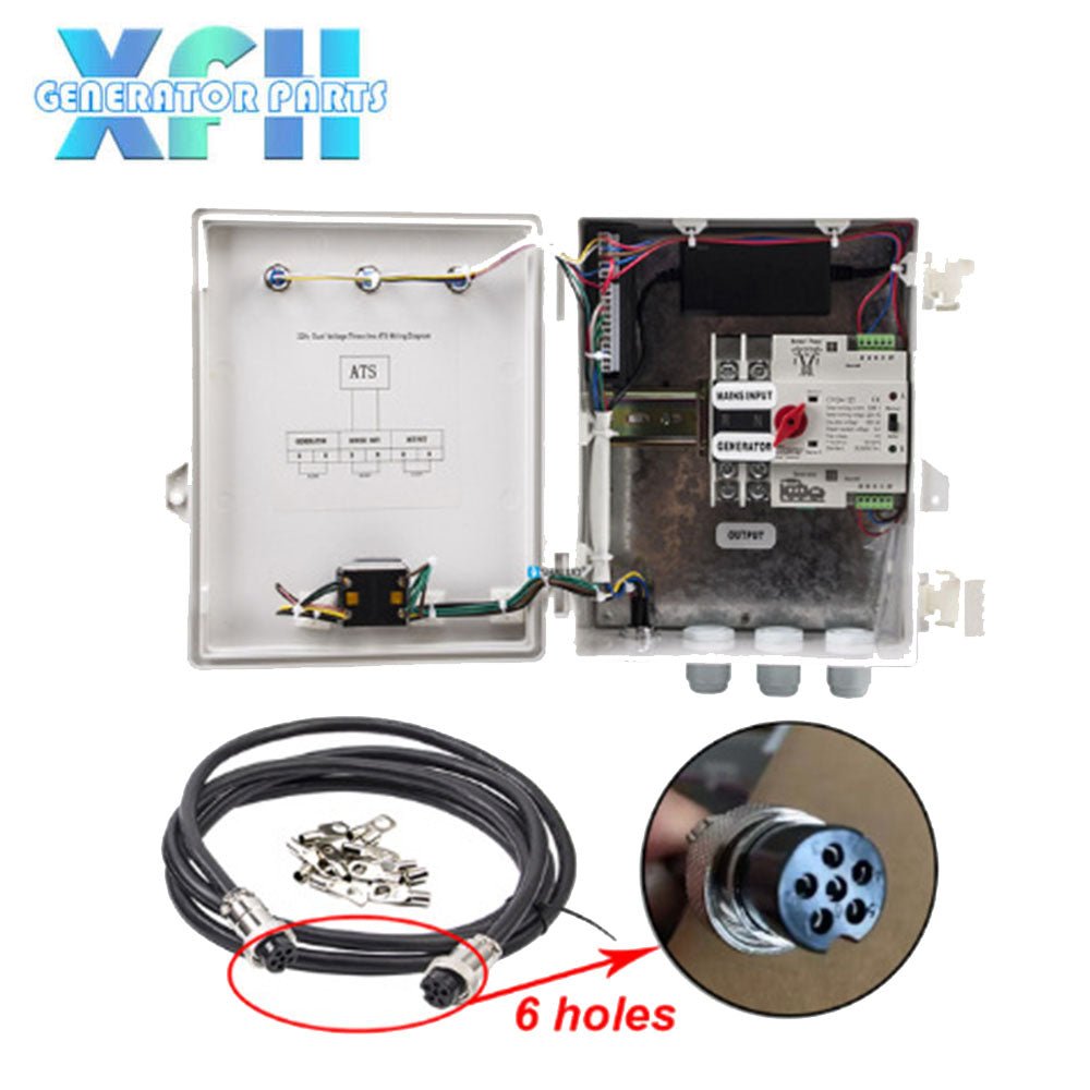 Small Gasoline Engine diesel Engine 5KW 8KW Dual Power Switch 380V 4P ATS Control Box 220V 2P - XFH generator parts