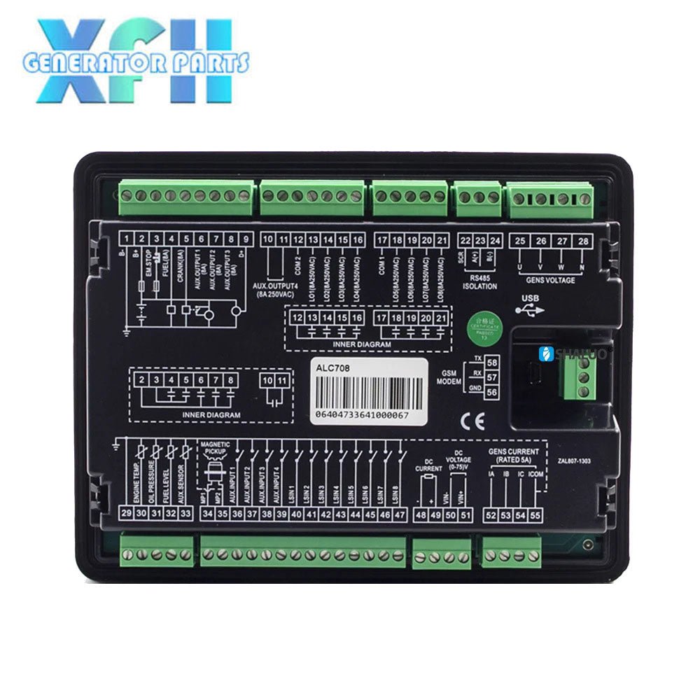Smartgen ALC704 ALC708 Light Tower Controller Timing Remote Start Stop Monitor Control Panel for Genset - XFH generator parts