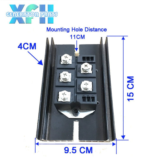 Three phase MDS150A MDS150A - 12 150amp generator rectifier Aluminum Heatsink 150A Diode Bridge Rectifier kit for generator Iron Pin power diode - XFH generator parts