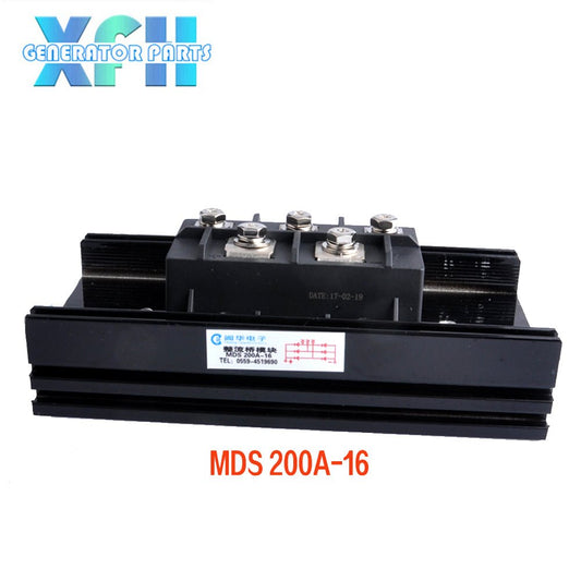 Three phase MDS200A MDS200A - 16 200amp generator rectifier Aluminum Heatsink 200A Diode Bridge Rectifier kit for generator Iron Pin power diode - XFH generator parts
