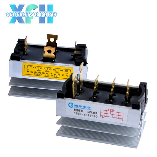 Three phase Single Phase SQL10A 10amp generator rectifier Aluminum Heatsink 10A Diode Bridge Rectifier kit for generator Iron Pin power diode - XFH generator parts