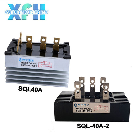 Three phase Single Phase SQL40A 40amp generator rectifier Aluminum Heatsink 40A Diode Bridge Rectifier kit for generator Iron Pin power diode - XFH generator parts