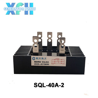 Three phase Single Phase SQL40A 40amp generator rectifier Aluminum Heatsink 40A Diode Bridge Rectifier kit for generator Iron Pin power diode - XFH generator parts