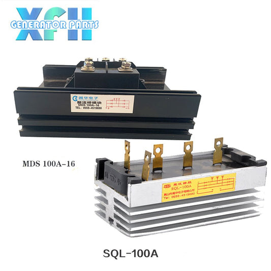 Three phase SQL100A MDS100A - 16 100amp generator rectifier Aluminum Heatsink 100A Diode Bridge Rectifier kit for generator Iron Pin power diode - XFH generator parts