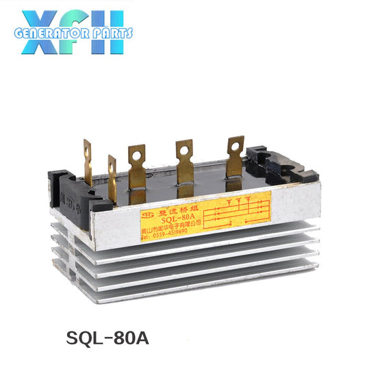 Three phase SQL80A 80amp generator rectifier Aluminum Heatsink 80A Diode Bridge Rectifier kit for generator Iron Pin power diode - XFH generator parts