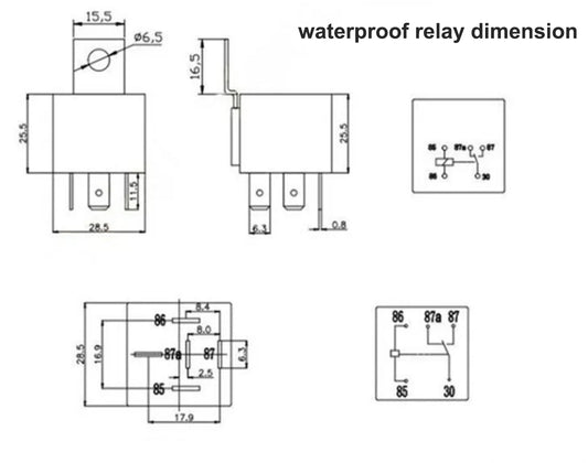 40A  80A 4 pin / 5 pin 12V / 24V Socket NO/NC Waterproof Automotive Relay for Headlight Air Conditioner Fan & Horn