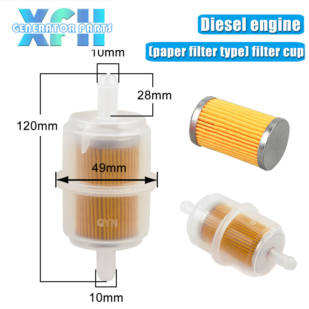 170F 178F 186F Air-cooled Diesel Engine Fuel Filter Cup Gasoline Generator Oil Fuel filters Element Accessories