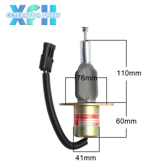3928161 Diesel Generator Engine Fuel Shut Down stop Solenoid Value Flameout Switch 12v 24V Optional - XFH generator parts