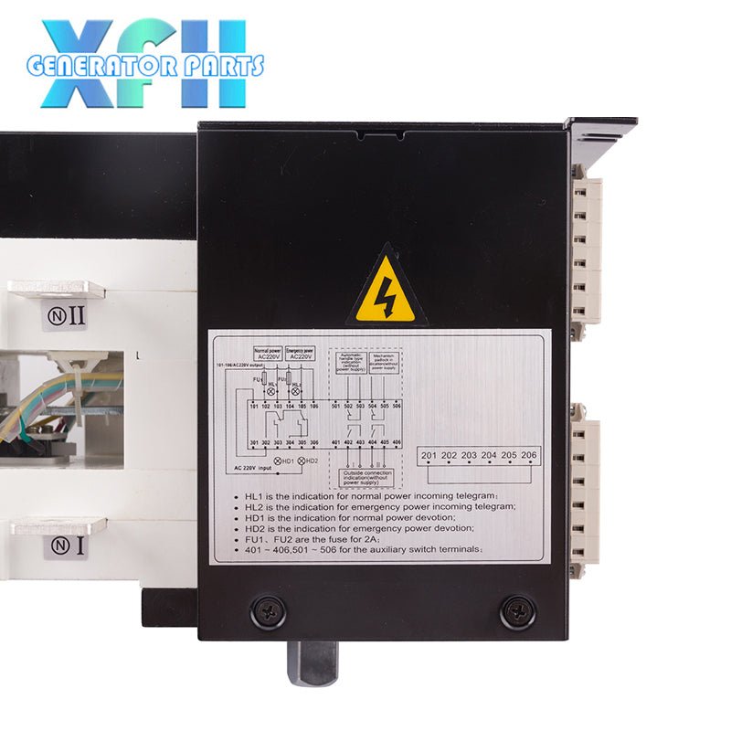 3P 4P ATS 400A 630A 800A 1000A 1250A 1600A 2000A 2500A 3200A Dual Power Automatic Transfer Switch Universal 220V AC Diesel Generator Part Electric Circuit Breaker Switch - XFH generator parts