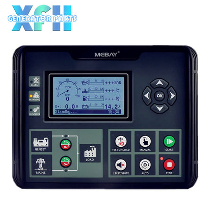Mebay 3.5 Inches LCD Screen Single Generator Automation Controller DC52D DC52DR Mains Monitoring Auto Mains Failure AMF Function