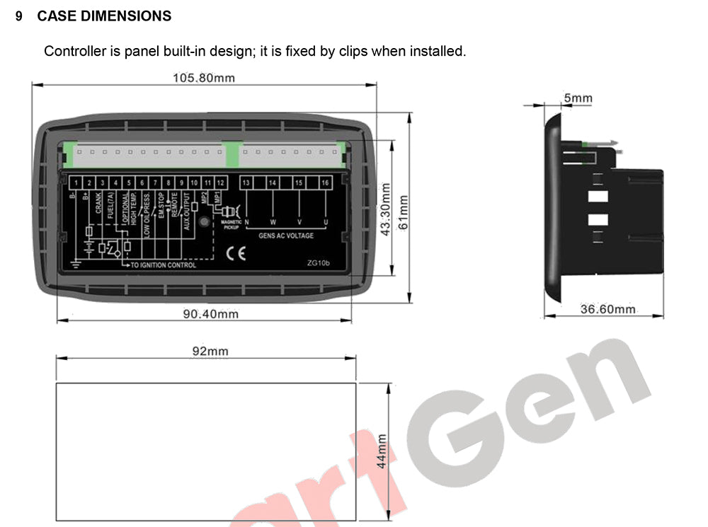 Small Diesel/Gasoline Generator Set Controller MGC100 LED Display Auto Start Stop Control Panel Genset Parts