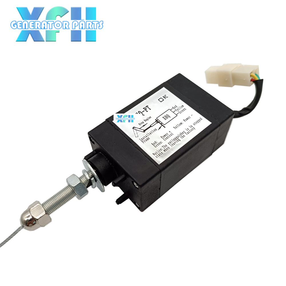 Diesel Engine Part 12V 24V XHQ-PT Stop Solenoid Flame Out Device Off Valve Generator Set Accessory Normal Close/Open Type