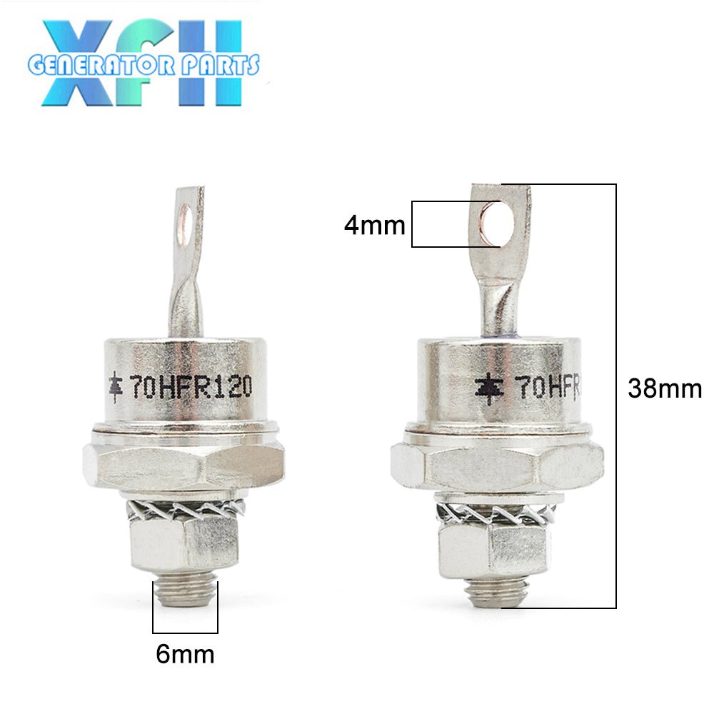 A Pair 70HF120 70HFR120 70A Power Generator Rectifier Diode Kit Transistor Diode Rectifier Tester Electronic components 70AMP - XFH generator parts