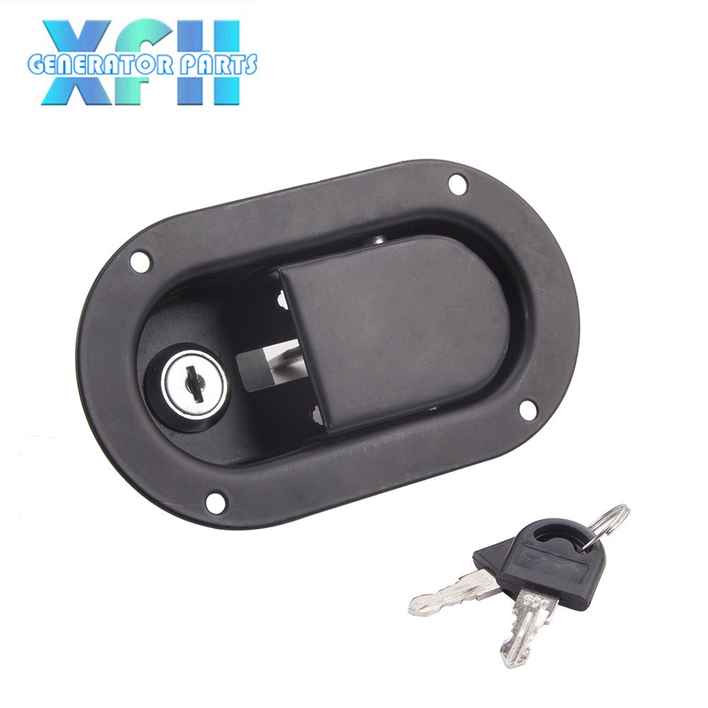 Black Diesel Electric Generator door Lock Semi Circle For Panel Lock With Key Silent Box Gensetr Set Accessories 140*79MM - XFH generator parts