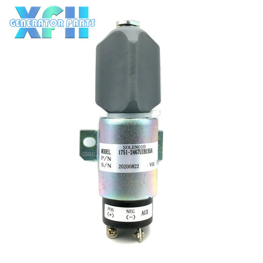 Diesel Engine Fuel Shutoff Stop Solenoid Fits Cummins OEM 3864274,1751 - 2467UIBIS5A, SA - 3766T, 1700 - 2536, SA - 3933 - 24 - XFH generator parts