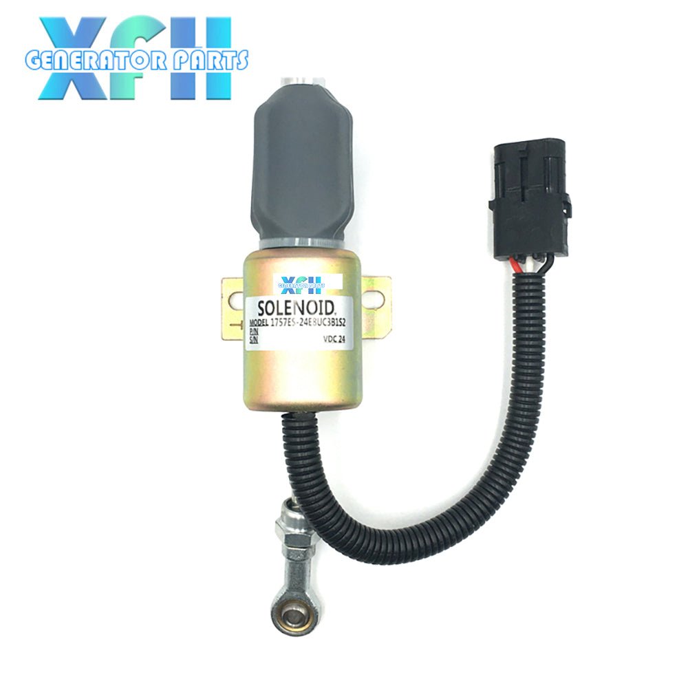 Fuel Engine Shut Off Solenoid 1757ES - 12E8UC3B1S2 1757ES - 24E8UC3B1S2 12V/24V Stop Solenoid Valve - XFH generator parts