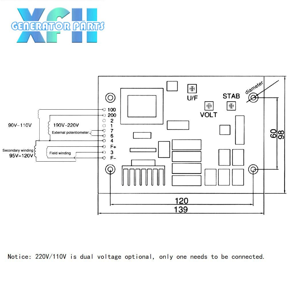 Generator AVR DST - 51 - DFKV For Taiyo Generator New Automatic Voltage Stabilizer DST - 51 - XFH generator parts