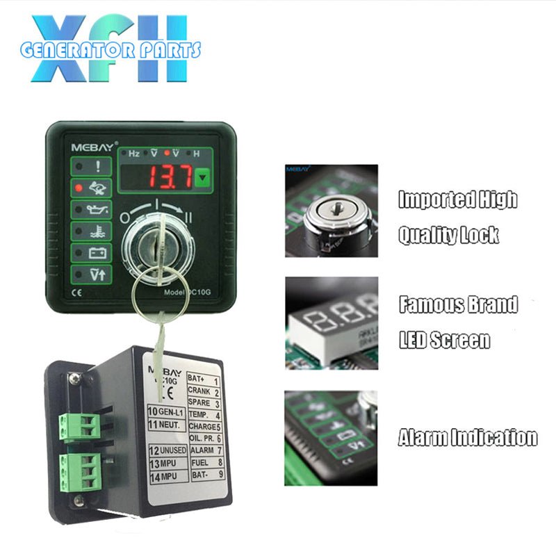 Mebay DC10G Diesel Manual Key Start Generator Controller Genset Control Module Replace DSE501K - XFH generator parts