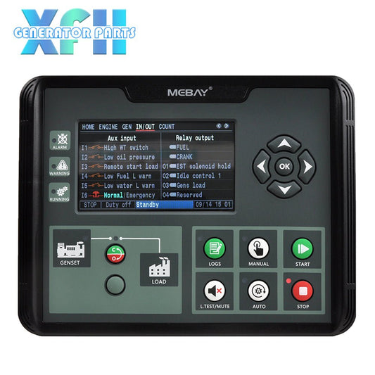 Mebay DC60D DC60DR Auto Generator Controller 4.3 Inch Screen Silicon Surface Black and White Display with RS485 Port - XFH generator parts