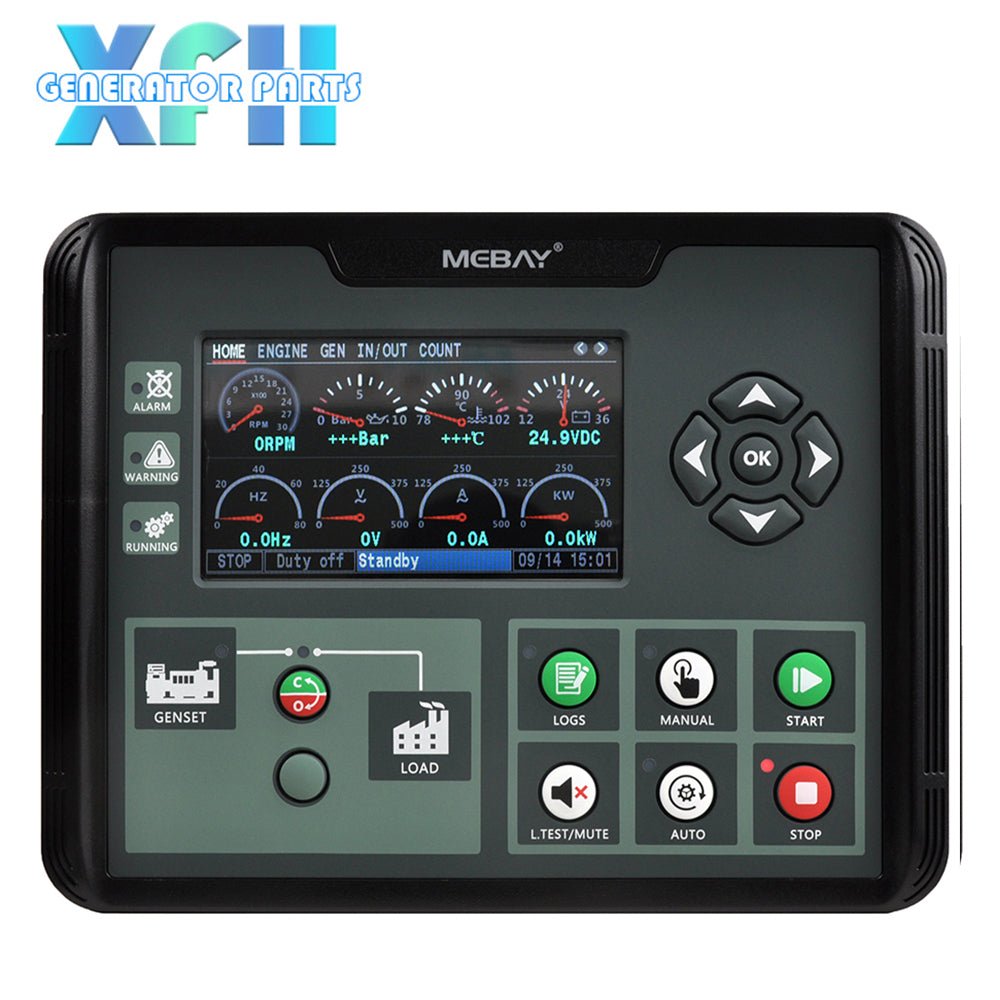 Mebay DC60D DC60DR Auto Generator Controller 4.3 Inch Screen Silicon Surface Black and White Display with RS485 Port - XFH generator parts