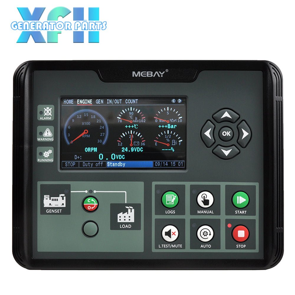 Mebay DC60D DC60DR Auto Generator Controller 4.3 Inch Screen Silicon Surface Black and White Display with RS485 Port - XFH generator parts