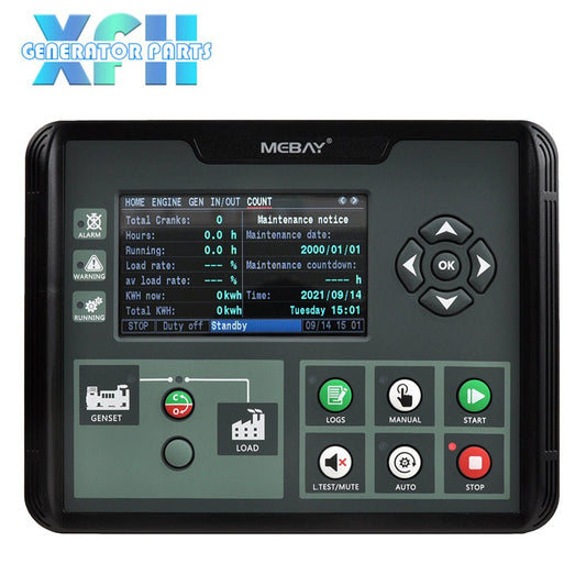 Mebay DC60D DC60DR Auto Generator Controller 4.3 Inch Screen Silicon Surface Black and White Display with RS485 Port - XFH generator parts