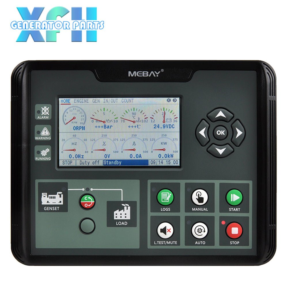 Mebay DC60D DC60DR Auto Generator Controller 4.3 Inch Screen Silicon Surface Black and White Display with RS485 Port - XFH generator parts