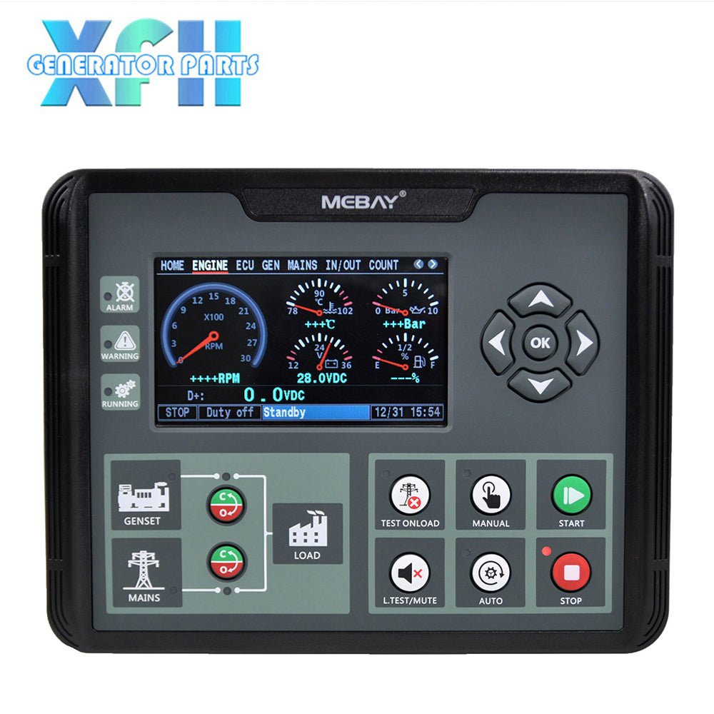 Mebay Genset Controller DC72D DC72DR AMF Auto Generator Control Module Function RS485 Optional - XFH generator parts