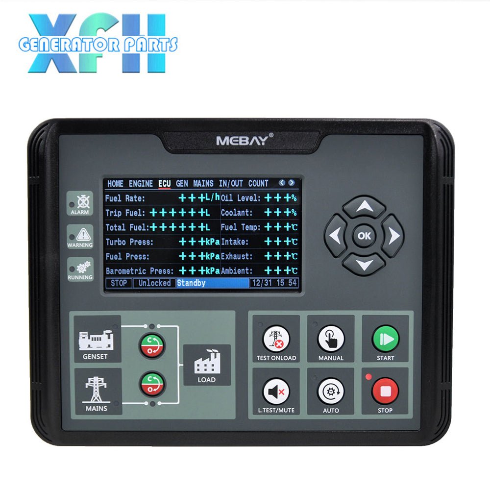 Mebay Genset Controller DC72D DC72DR AMF Auto Generator Control Module Function RS485 Optional - XFH generator parts