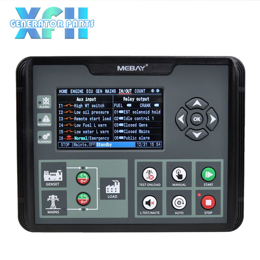Mebay Genset Controller DC72D DC72DR AMF Auto Generator Control Module Function RS485 Optional - XFH generator parts