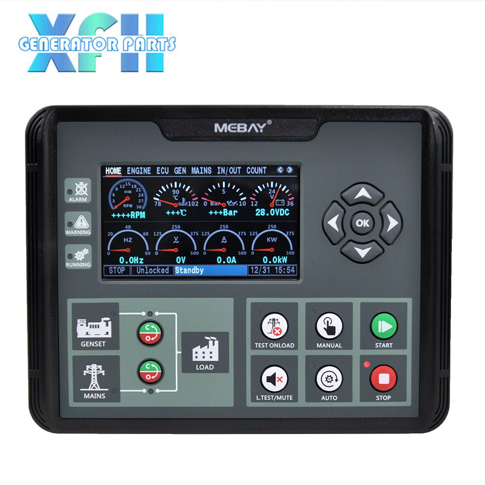 Mebay Genset Controller DC72D DC72DR AMF Auto Generator Control Module Function RS485 Optional - XFH generator parts