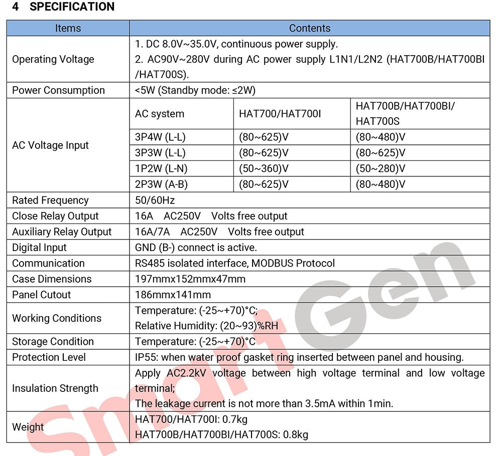 Original SmartGen HAT700/HAT700I/HAT700B/HAT700BI/HAT700S Genset ATS Controller Generator Set Part - XFH generator parts