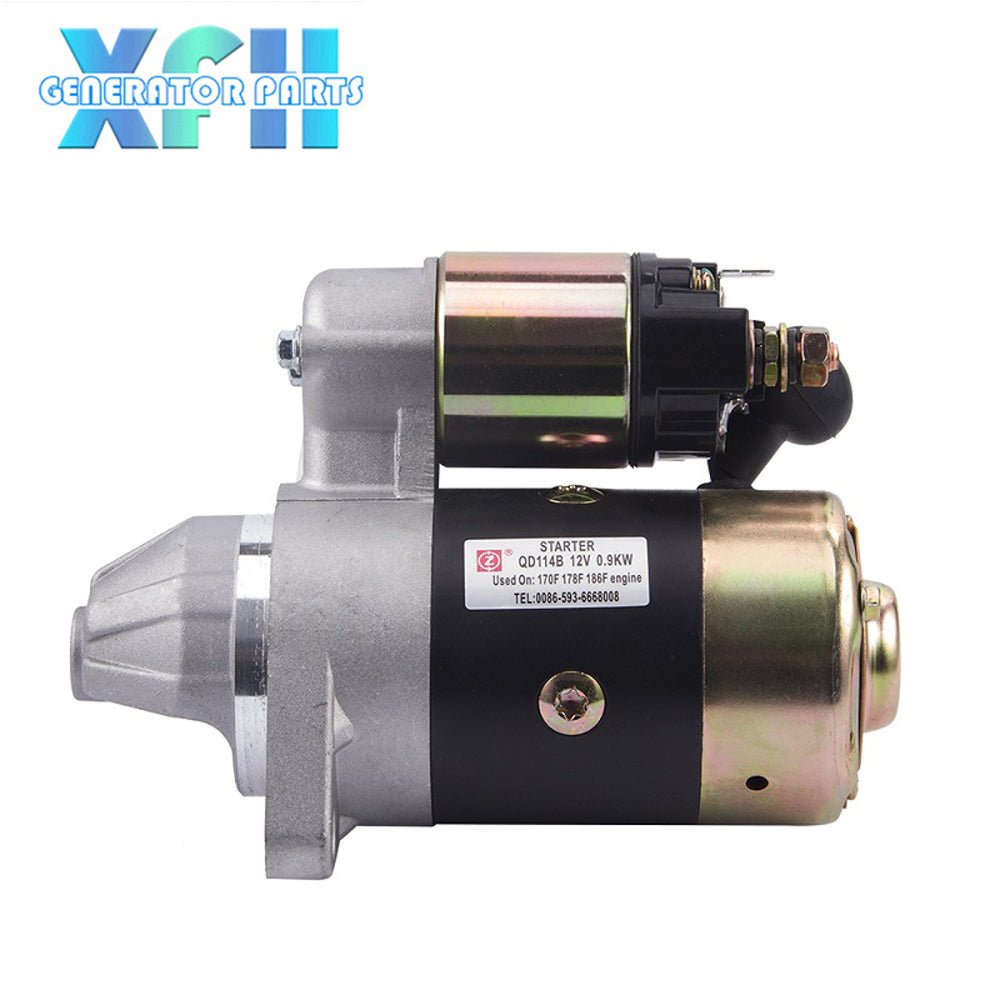 QD114A Diesel Engine Motor Starter 12V 0.8KW Copper Used On 170F 178F 186F Engine Starter Motor Generator Parts - XFH generator parts