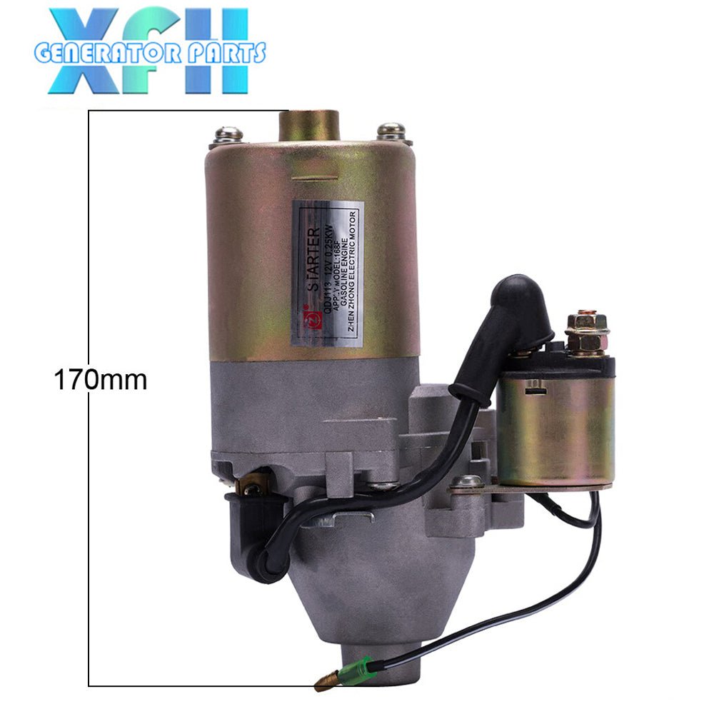 QDJ113 12V 0.25KW Gasoline Engine Electric Motor Starter apply 5.5hp 168F 170F Diesel Engine Starter Motor Scooter Kit Parts - XFH generator parts