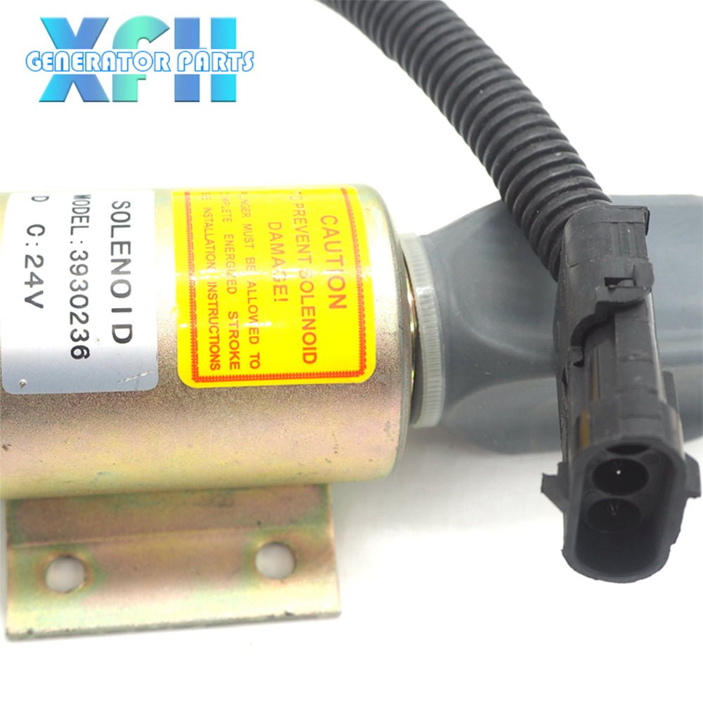Stop Solenoid 3930235 SA4348 - 12 3930236 SA - 4348 - 24 Excavator Generator Engine Fuel Shutoff Solenoid Valve 12v/24v - XFH generator parts