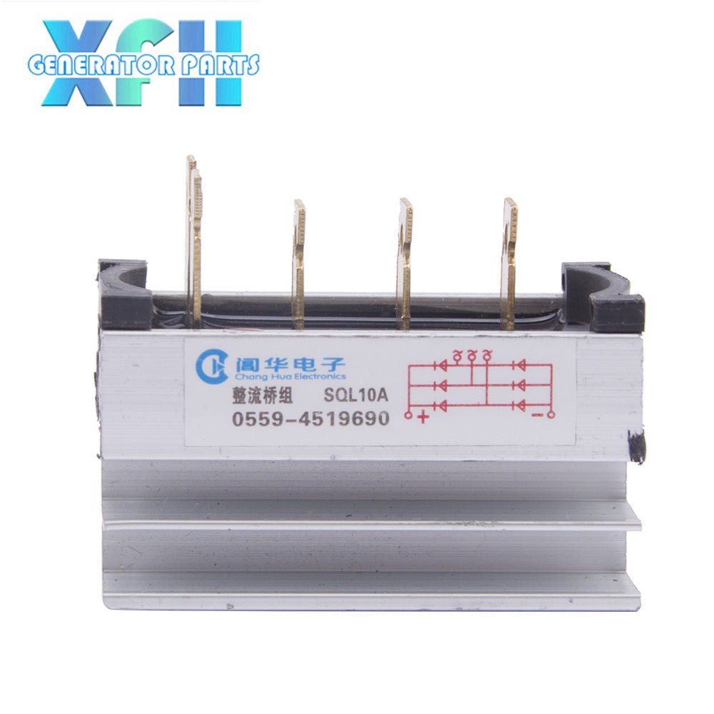 Three phase Single Phase SQL20A 20amp generator rectifier Aluminum Heatsink 20A Diode Bridge Rectifier kit for generator Iron Pin power diode - XFH generator parts